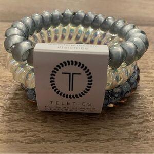 Teleties Women's Hair Coil Set - Silver, Iridescence, Blue 3 Large Winter Frost